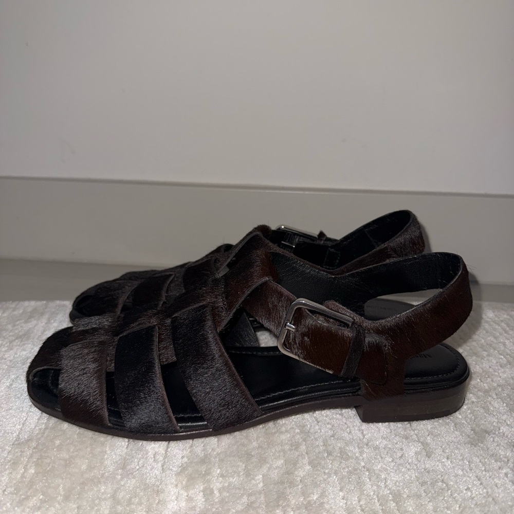 Massimo Dutti Fisherman Sandals,41, Brown Fur - Picture 5 of 17